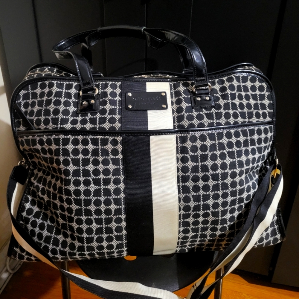 Kate Spade Large Travel Bag -Black and creamy White